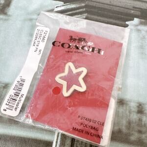 Coach Pretty Stars Red Leather Sticker F21660 for Bags Laptops Notebooks